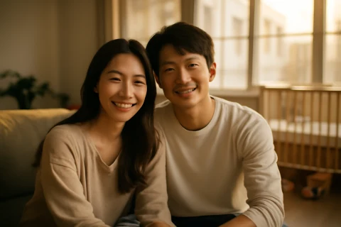 인천 검단신도시 신혼부부 육아친화 공공임대주택 내부에서 미소 짓는 부부