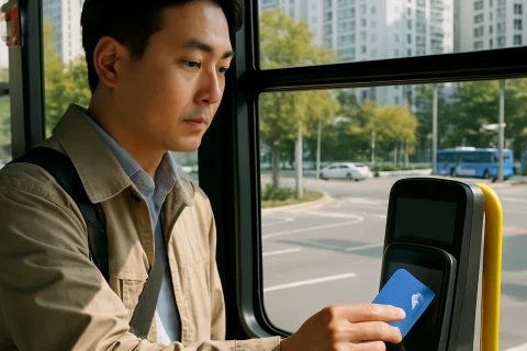 인천 시내버스 교통카드 환승 태그 장면