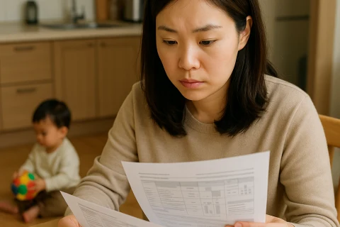 인천 어린이집 국공립 사립 비교 서류를 검토하는 엄마