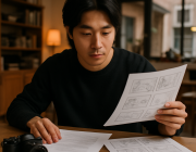 인천 독립영화 창작자가 작업실에서 시나리오와 스토리보드를 검토하는 장면