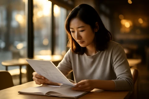 인천 서구 학원가 학군 정보 검토 중인 학부모 모습