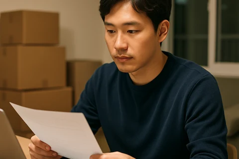 인천 이사 후 전입신고 온라인 신청하는 30대 시민