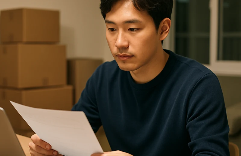 인천 이사 후 전입신고 온라인 신청하는 30대 시민