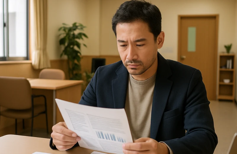 인천 창업 지원 상담에서 사업계획서를 검토 중인 남성
