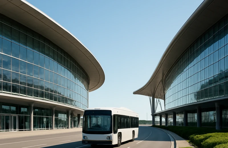 인천공항 1터미널과 2터미널 전경 및 셔틀버스 이동 장면