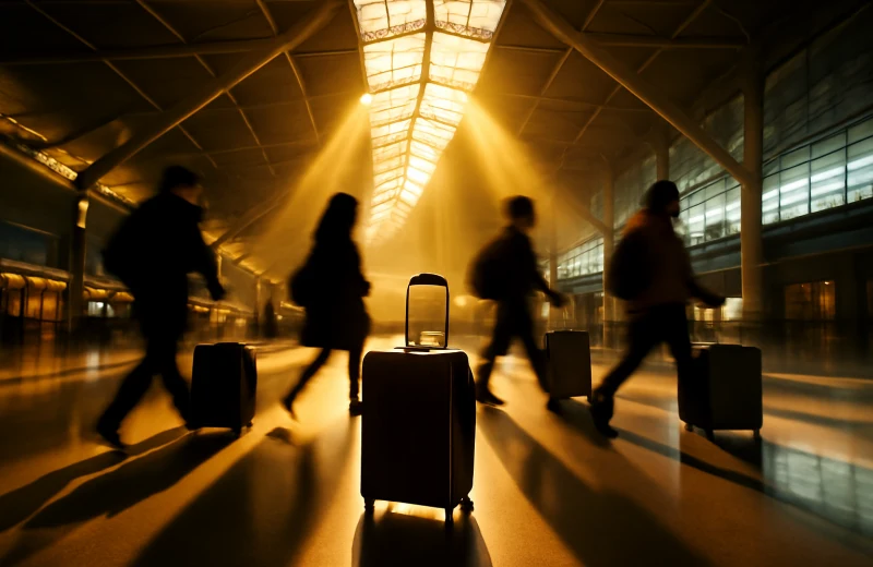 인천공항 터미널 내부 공항철도 공항버스 이용객 이동 장면