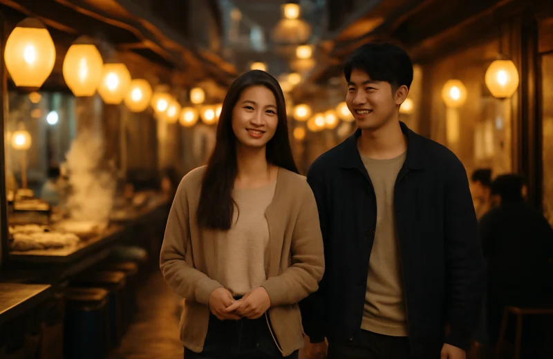 인천 부평 먹자골목 저녁 골목 분위기와 데이트 나들이 커플