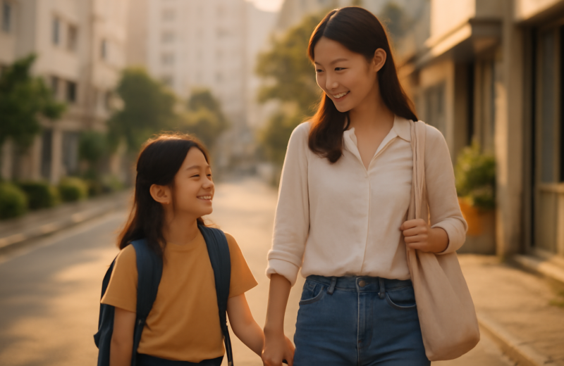 인천 남동구 학군 이사 고민 학부모 모녀 골목 산책 장면