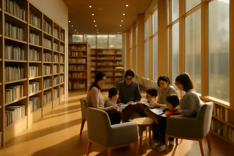 인천 공립 도서관 독서 프로그램에 참여하는 시민들의 따뜻한 모습