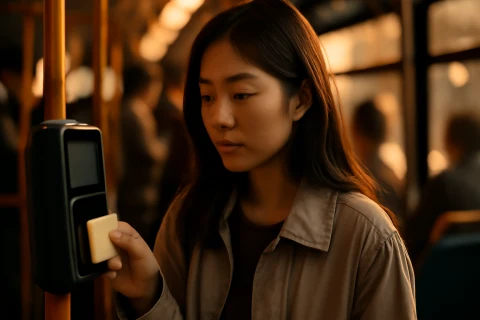 인천 버스 환승 할인 교통카드 단말기 태그 장면