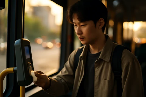 인천 버스 교통카드 환승 태그 장면
