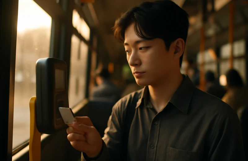 인천 버스 환승 할인 교통카드 단말기 태그 장면