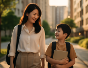 인천 서구 학군 좋은 동 비교 – 청라·검단 학원가 걷는 학부모와 자녀