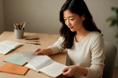 인천 서구 학원가 정보를 검토하는 학부모 모습