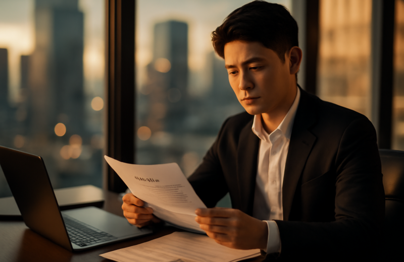 인천 수출기업 지원금 서류를 검토하는 중소기업 담당자