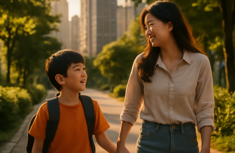인천 연수구 송도 학군 골든아워 학부모 자녀 등하교 장면