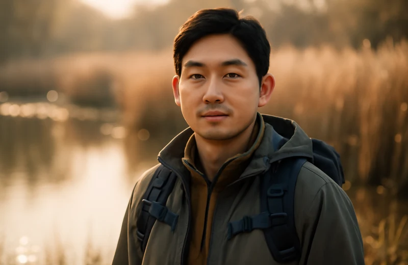인천 생태 환경 분야 취업 준비하는 청년이 갯벌 습지 앞에 서 있는 장면