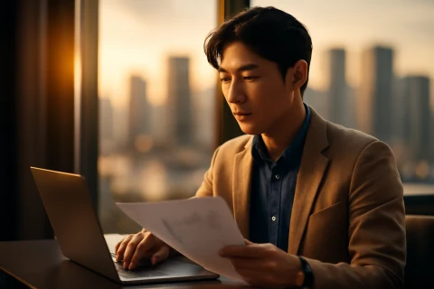 인천 중구 일자리 지원 정보를 검색하는 청년 직장인