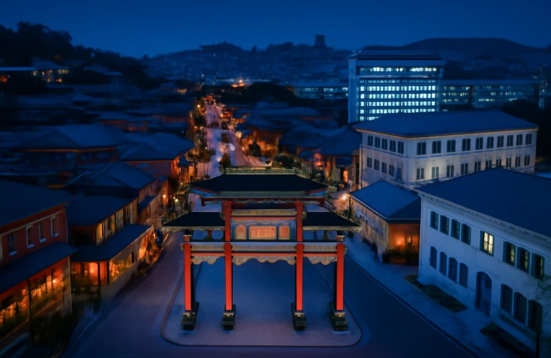 인천 차이나타운 개항로 드론 항공 야경 관광 코스