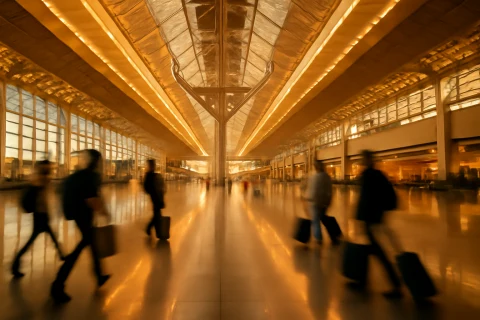 인천공항 터미널 내부 이용 안내 장면