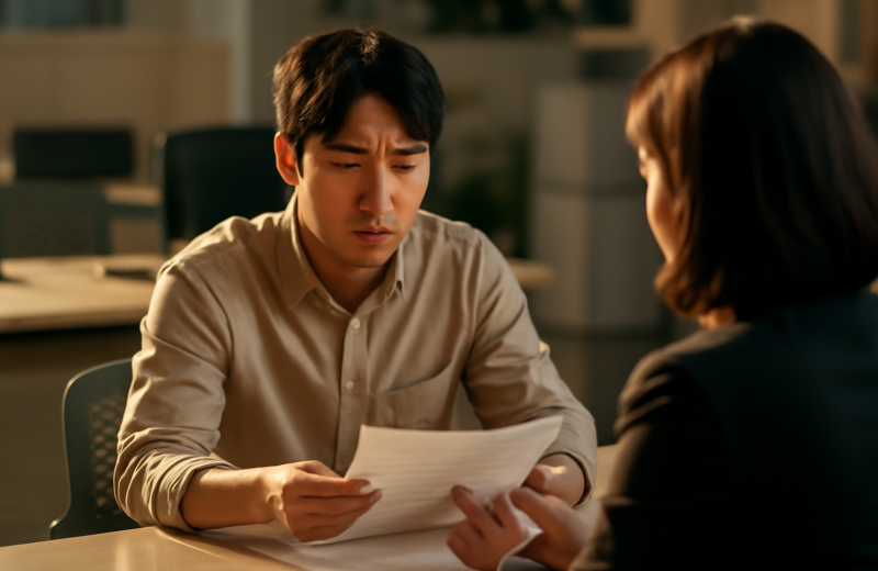 인천 고용센터 재취업 상담 중인 직장인과 상담사 장면