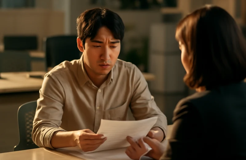 인천 고용센터 재취업 상담 중인 직장인과 상담사 장면