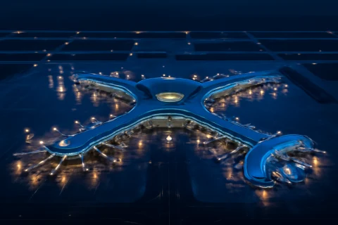 인천공항 활주로 야경 드론 금지구역 안내 블루아워 항공뷰