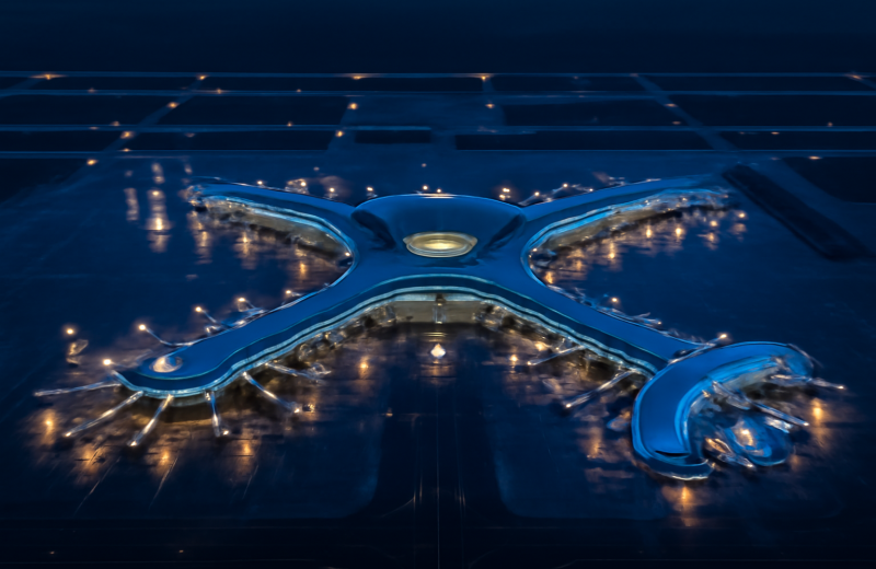 인천공항 활주로 야경 드론 금지구역 안내 블루아워 항공뷰