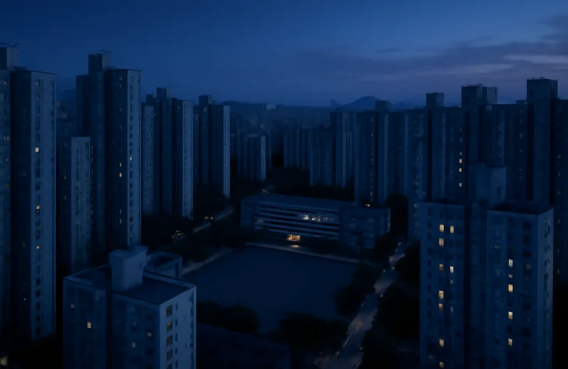 인천 남동구 서창동·논현동 아파트 단지와 초등학교 운동장 항공 전경