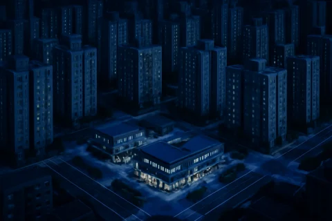 인천 검단신도시 AA21블록 단지내상가 주변 주거단지 전경